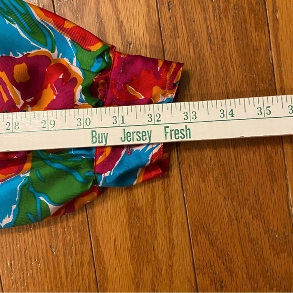 Vintage 80s Lord & Taylor Silk Floral Set Cropped Jacket Resort M/L - Picture 12 of 16